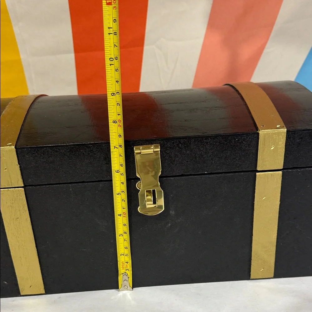 Black and Gold Decorative Storage Chest - Home Organizer